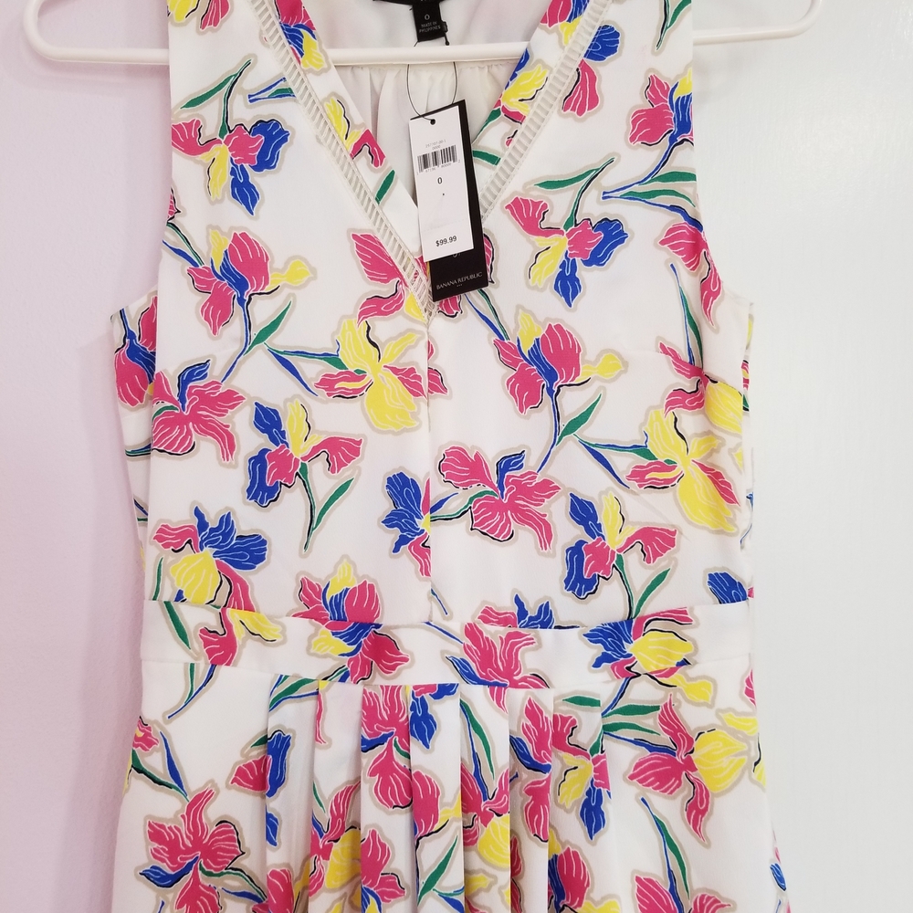 Banana Republic Floral Dress - Pink, Yellow, Blue - Picture 4 of 4